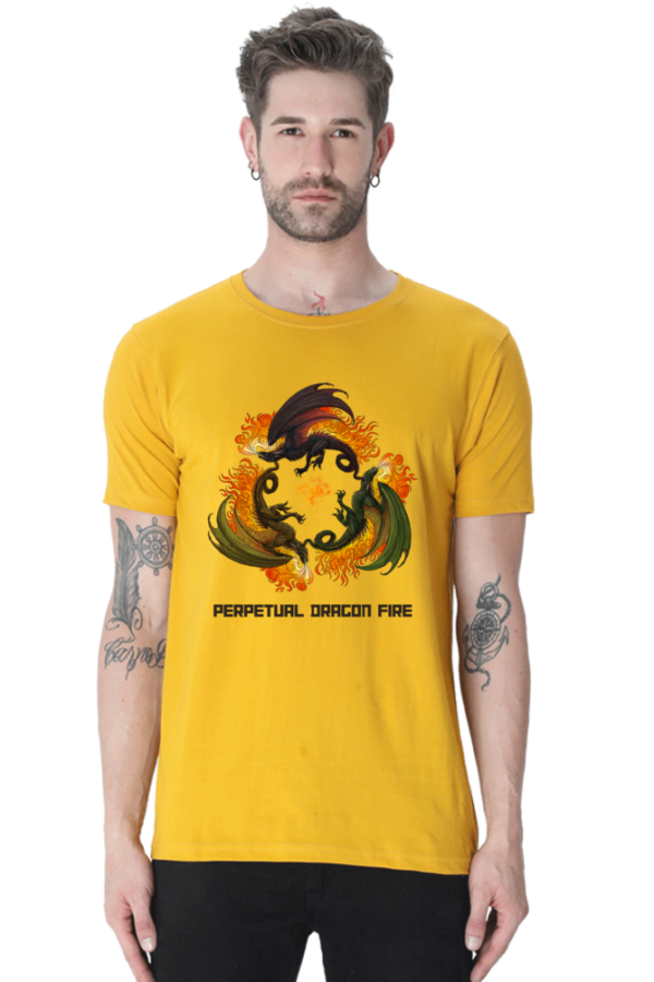"Perpetual Dragon Fire" Three Dragons Circling T-Shirt - Image 2