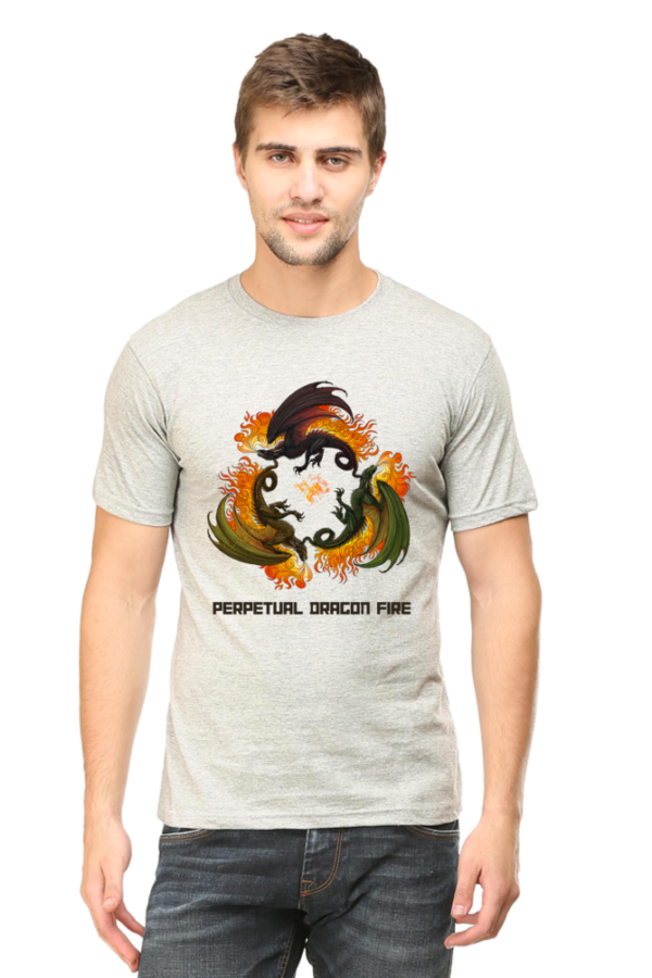 "Perpetual Dragon Fire" Three Dragons Circling T-Shirt - Image 4
