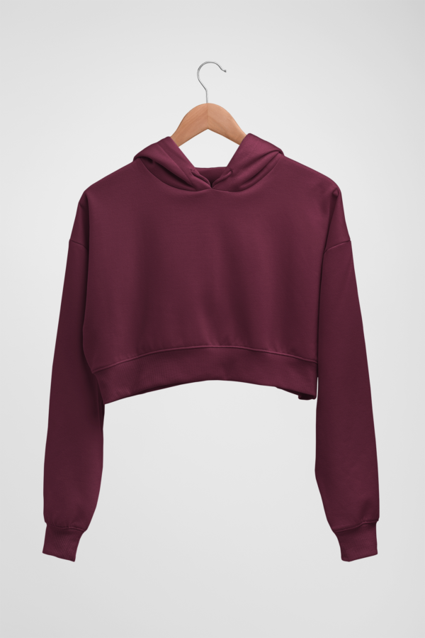 The Vogue Life Female Crop Hoodies Maroon