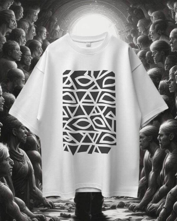 Unisex Tribal Code: Abstract Visionary Oversized T-shirt