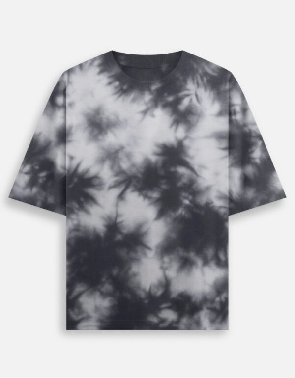 The Vogue Life oversized tie-dye t-shirt in white and black color combination front — unisex relaxed fit casual streetwear tee.