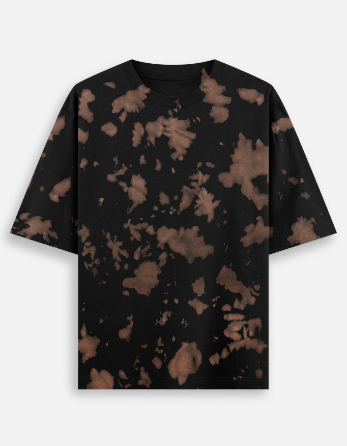 The Vogue Life oversized tie-dye t-shirt in brown and black color mix — comfortable unisex oversized tee for casual fashion.